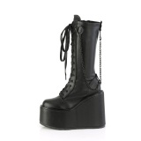 Vegan 14 cm SWING-150 platform halbhohe stiefel damen mit schnürung