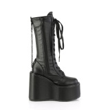 Vegan 14 cm SWING-150 platform halbhohe stiefel damen mit schnürung