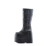 Vegan 18 cm herrenstiefel cyberpunk stiefel extrem plateau schwarz