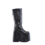 Vegan 18 cm herrenstiefel cyberpunk stiefel extrem plateau schwarz