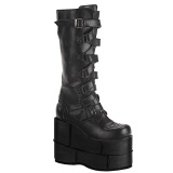 Vegan 18 cm herrenstiefel cyberpunk stiefel extrem plateau schwarz