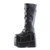 Vegan 18 cm herrenstiefel cyberpunk stiefel extrem plateau schwarz