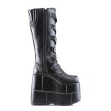 Vegan 18 cm herrenstiefel cyberpunk stiefel extrem plateau schwarz