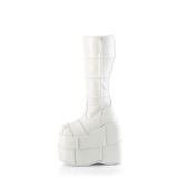 Vegan 18 cm herrenstiefel cyberpunk stiefel extrem plateau weiss