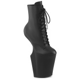 Vegan 20 cm WORSHIP-1020 Heelless ankle boots pony heels schwarze