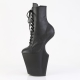 Vegan 20 cm WORSHIP-1020 Heelless ankle boots pony heels schwarze