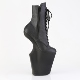 Vegan 20 cm WORSHIP-1020 Heelless ankle boots pony heels schwarze