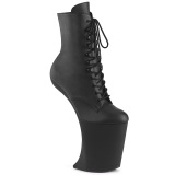 Vegan 23 cm BEWITCHED Heelless ankle boots pony heels schwarze