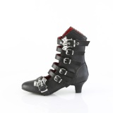 Vegan 5 cm FLORA-1035 nosferatu gothic stiefeletten mit schnalle