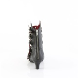 Vegan 5 cm FLORA-1035 nosferatu gothic stiefeletten mit schnalle