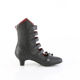 Vegan 5 cm FLORA-1035 nosferatu gothic stiefeletten mit schnalle