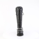 Vegan 6 cm REN-215 gothic kniehohe schnürstiefel damen mit ketten