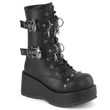 Vegan 7 cm CUBBY-54 emo damen platform boots mit schnürung