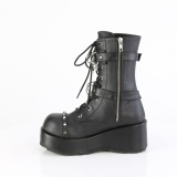 Vegan 7 cm CUBBY-54 emo women platform boots with laces