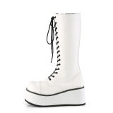 Vegan 8,5 cm TRASH502 cyberpunk knee high mens boots platform white