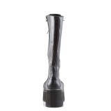 Vegan 8,5 cm TRASH502 cyberpunk kniehohe plateaustiefel herren schwarz