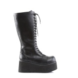 Vegan 8,5 cm TRASH502 cyberpunk kniehohe plateaustiefel herren schwarz