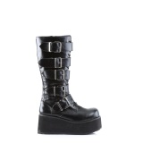 Vegan 8,5 cm TTRASH518 cyberpunk knee high mens boots platform black