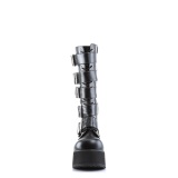 Vegan 8,5 cm TTRASH518 cyberpunk kniehohe plateaustiefel herren schwarz