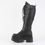 Vegan 8,5 cm WRATH-205 emo knee high women boots platform with laces