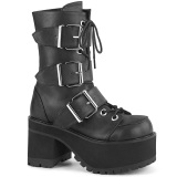 Vegan 9,5 cm RANGER-308 gothic chunky platform boots mit schnallen damen