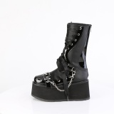 Vegan 9 cm DAMNED-120 platform halbhohe stiefel damen mit schnürung