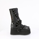 Vegan 9 cm DAMNED-120 platform halbhohe stiefel damen mit schnürung