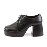 Vegan JAZZ-02 pimp shoes 70s mens disco platform shoes lace-up black