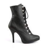 Vegan schwarz 13 cm EVE-106 ankle booties high heels für männer