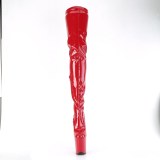 Vinyl crotch 20 cm FLAMINGO-4000 Rote overknee high heels stiefel