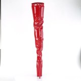 Vinyl crotch 20 cm FLAMINGO-4000 Rote overknee high heels stiefel