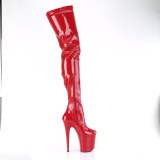 Vinyl crotch 20 cm FLAMINGO-4000 Rote overknee high heels stiefel