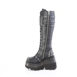 Wedge 11,5 cm SHAKER-225 knee high women boots platform with buckles