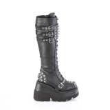 Wedge 11,5 cm SHAKER-225 knee high women boots platform with buckles