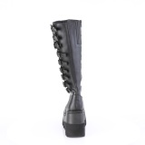 Wedge 11,5 cm SHAKER-232 knee high women boots platform with buckles