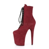 Weinrot faux suede 20 cm FLAMINGO-1020FS pole dance ankle boots