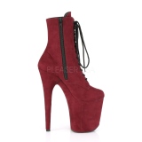 Weinrot faux suede 20 cm FLAMINGO-1020FS pole dance ankle boots