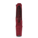 Weinrot faux suede 20 cm FLAMINGO-1020FS pole dance ankle boots