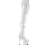 Weiss 18 cm ADORE-3011HWR Hologramm overkneestiefel peeptoe