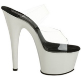 White Neon 18 cm ADORE-702UV Platform Mules Shoes