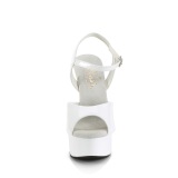 White sandals platform 15 cm EXCITE-609 pleaser high heels sandals