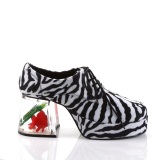 Zebra PIMP-02 herren zuhälterschuhe mit goldfisch aquarium absatz